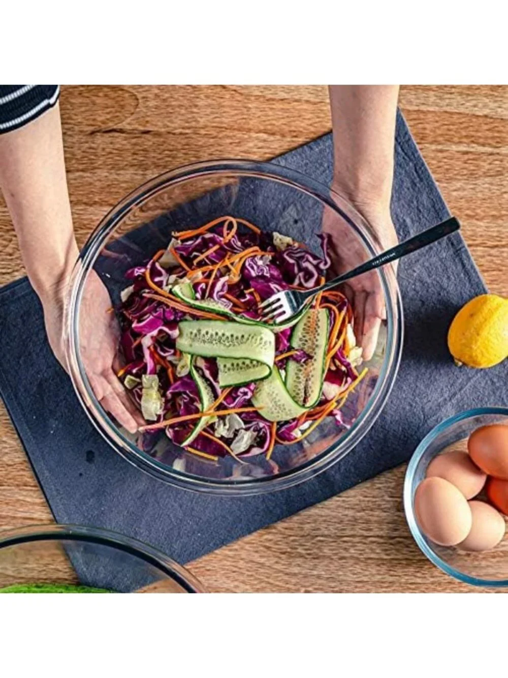 Set of 4 Glass Mixing Bowls with Lids - 0.8 to 4.8 Qt Storage & Prep Bowls